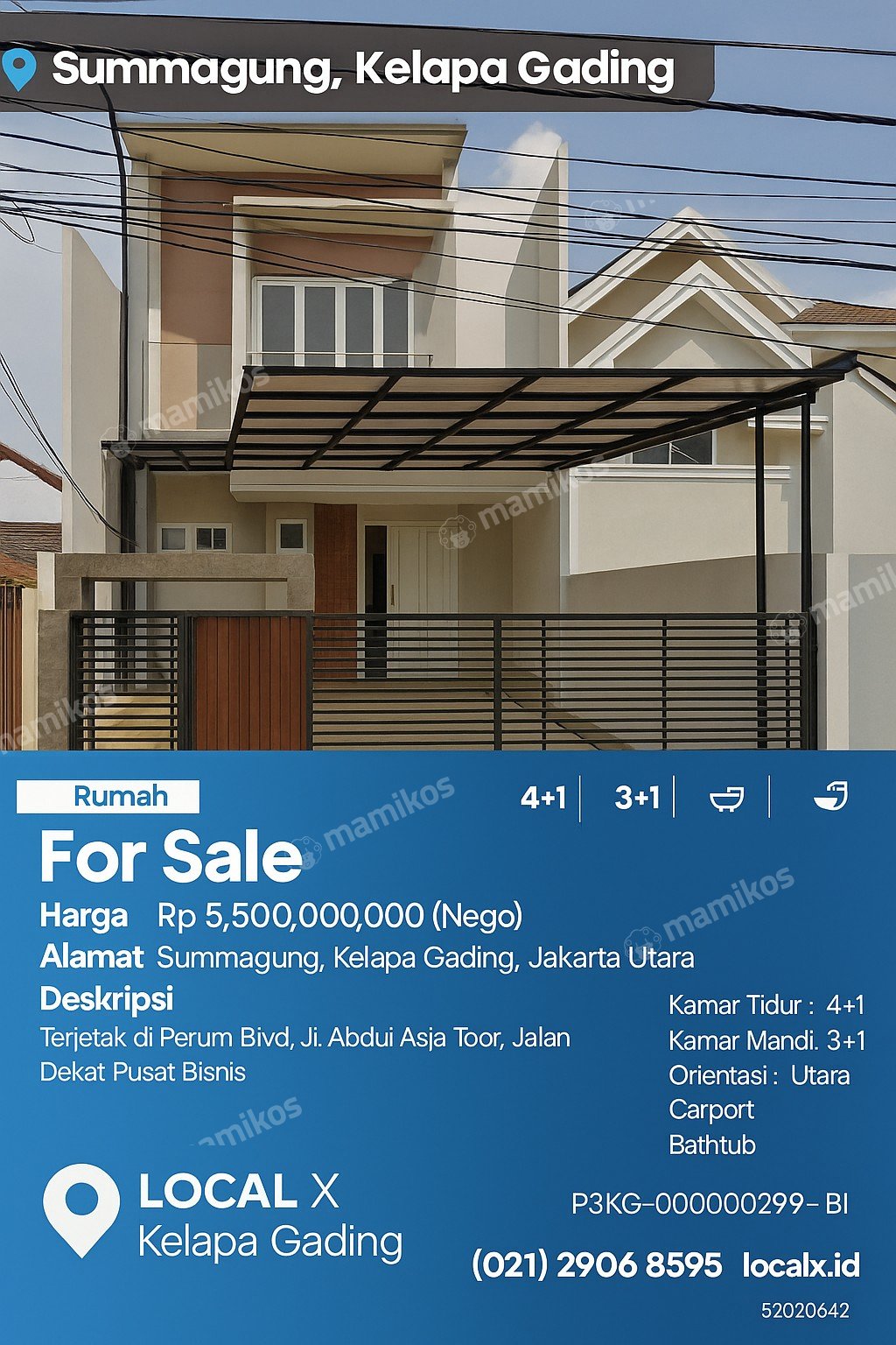 Rumah Sertifikat SHM 4 Kamar Tidur 3 Kamar Mandi Kelapa Gading Jakarta Utara - Photo 2