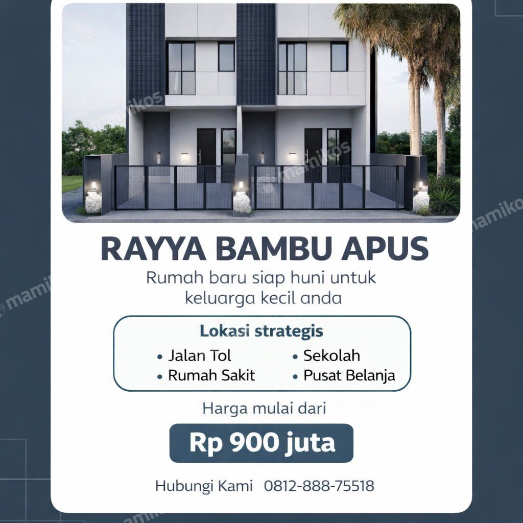 Rumah Sertifikat SHM 3 Kamar Tidur 2 Kamar Mandi Bambu Apus Jakarta Timur - Photo 2