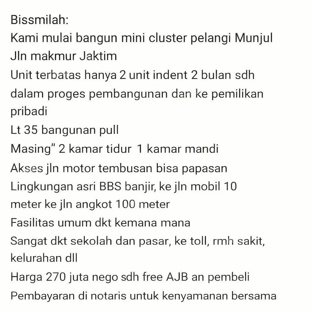 Rumah Sertifikat SHM 2 Kamar Tidur 1 Kamar Mandi Cipayung Jakarta Timur - Photo 5