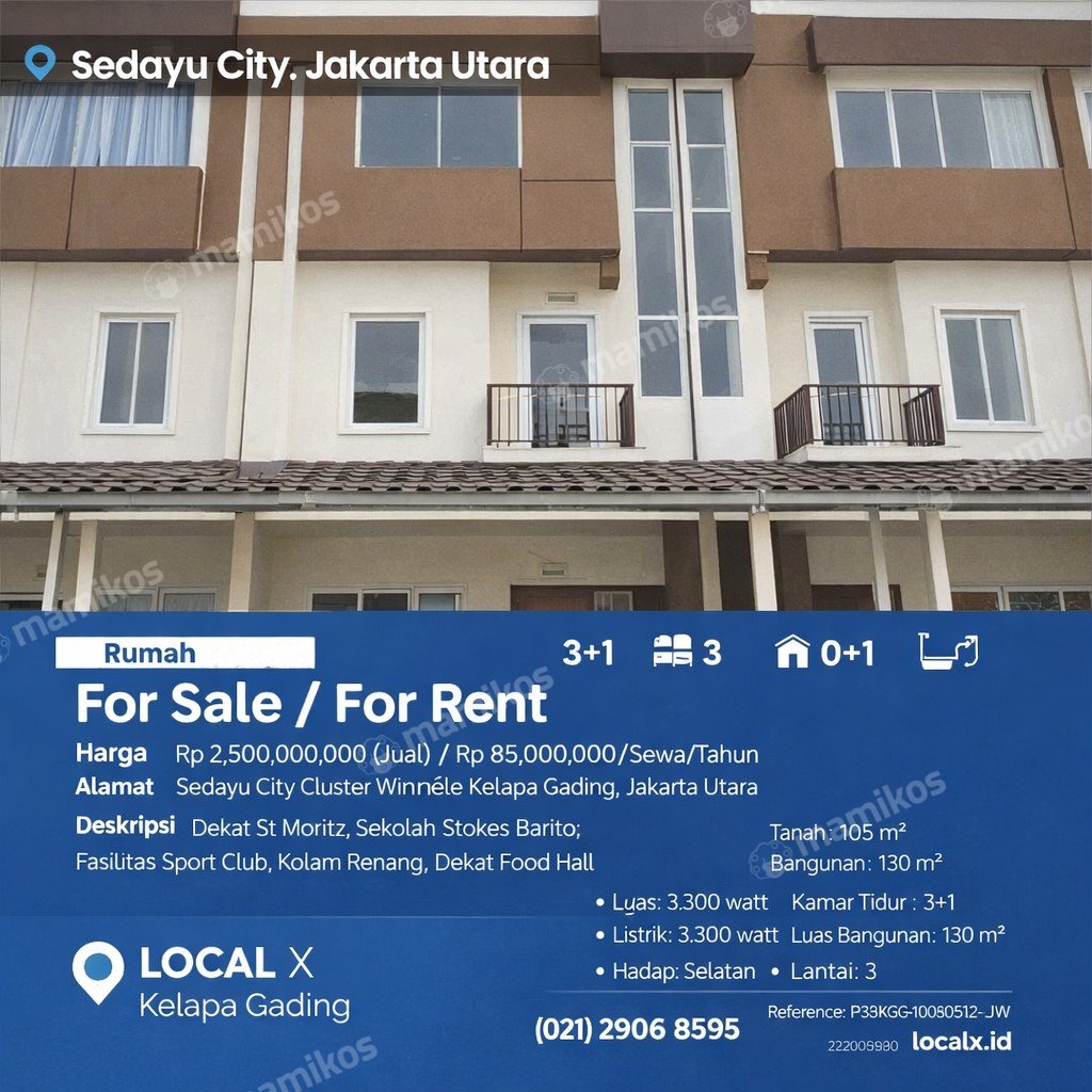 Rumah Sertifikat PPJB 3 Kamar Tidur 3 Kamar Mandi Kelapa Gading Jakarta Utara - Photo 2