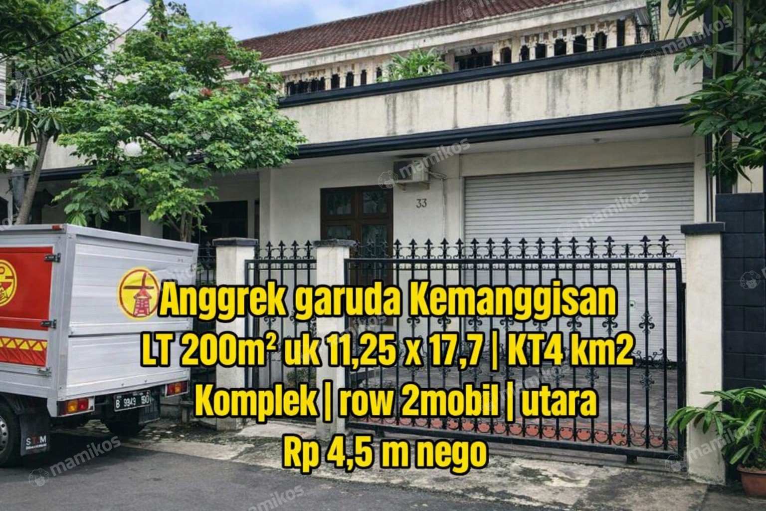 Rumah Sertifikat SHM 4 Kamar Tidur 2 Kamar Mandi Kemanggisan Jakarta Barat