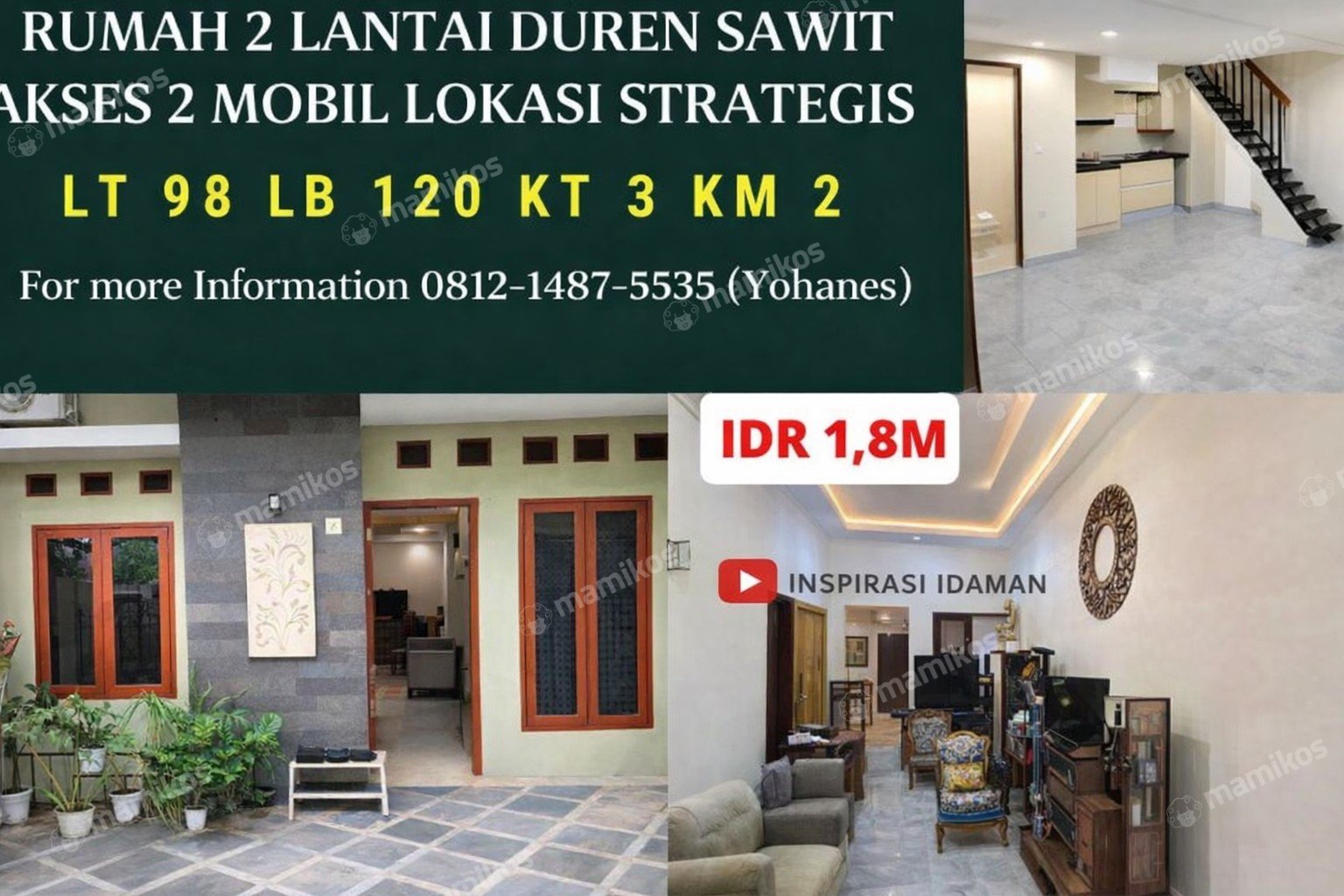 Rumah Sertifikat SHM 3 Kamar Tidur 2 Kamar Mandi Duren Sawit Jakarta Timur