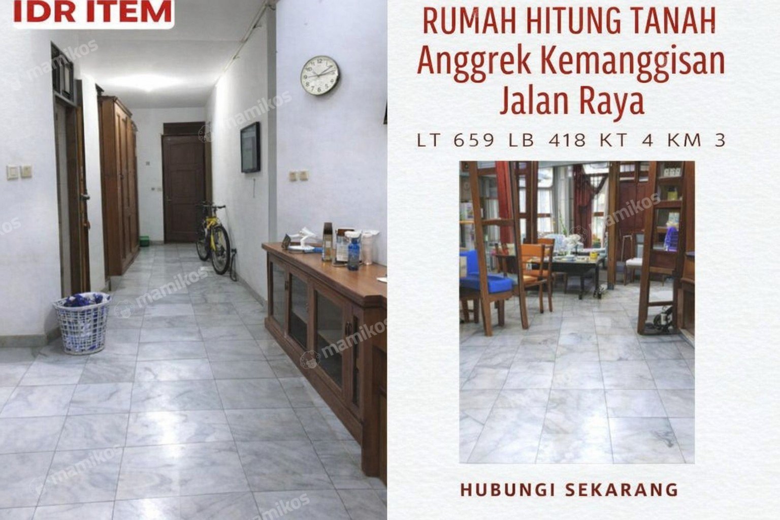 Rumah 4KT 3KM Kemanggisan Jakarta Barat