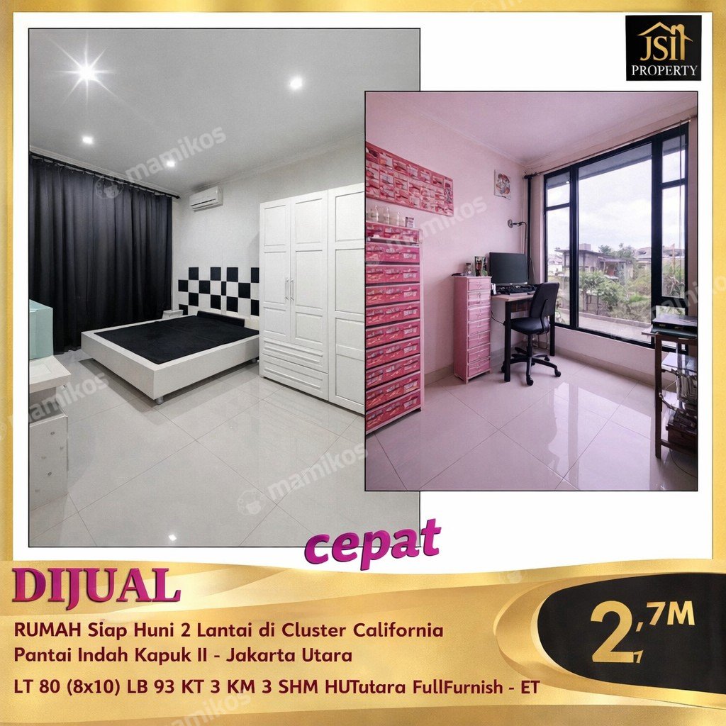 Rumah Sertifikat SHM 3 Kamar Tidur 3 Kamar Mandi Pantai Indah Kapuk 2 Jakarta Utara - Photo 3
