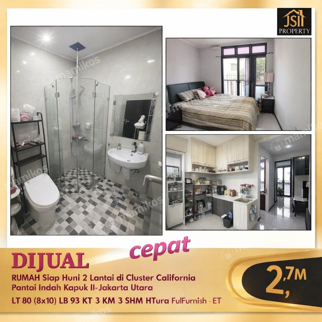 Rumah Sertifikat SHM 3 Kamar Tidur 3 Kamar Mandi Pantai Indah Kapuk 2 Jakarta Utara - Photo 4