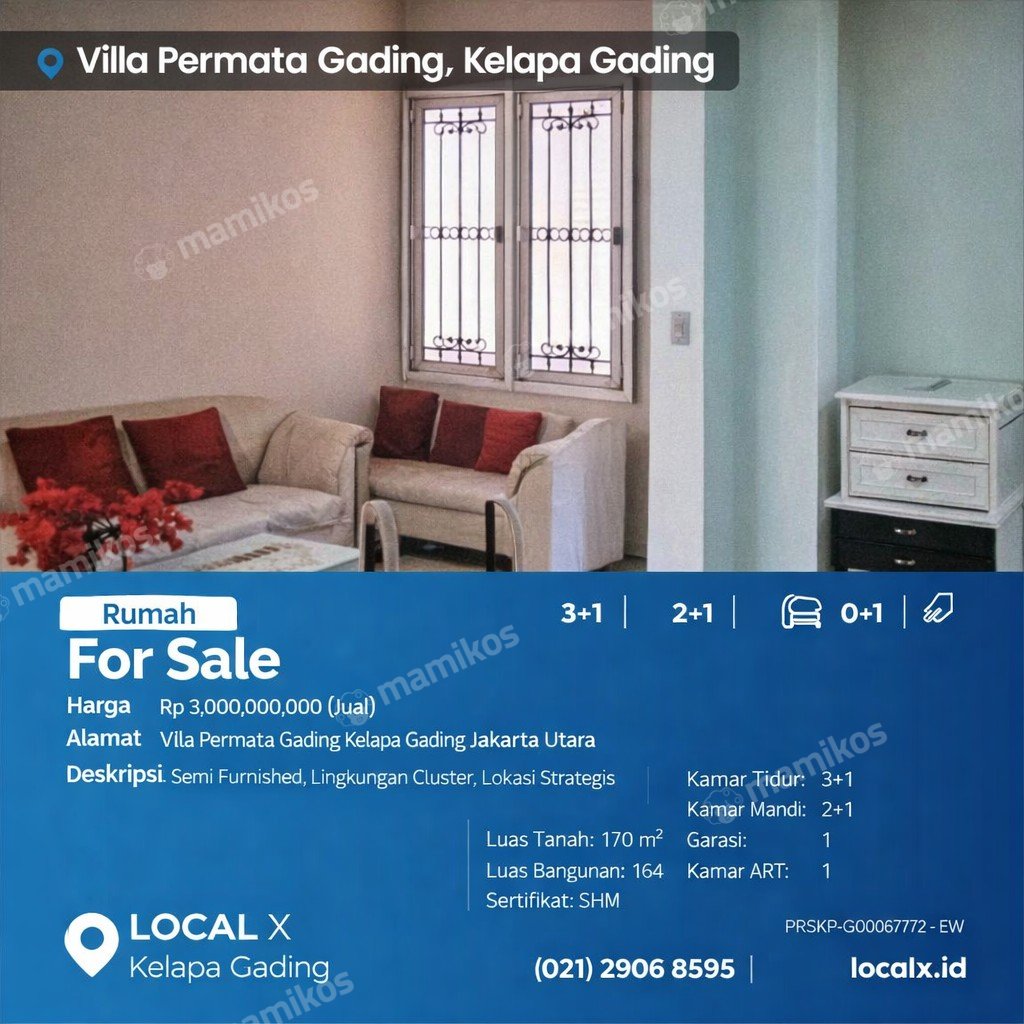 Rumah Sertifikat SHM 3 Kamar Tidur 2 Kamar Mandi Kelapa Gading Jakarta Utara - Photo 2