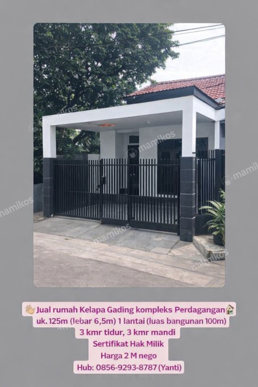 Rumah Sertifikat SHM 3 Kamar Tidur 3 Kamar Mandi Kelapa Gading Jakarta Utara - Photo 2