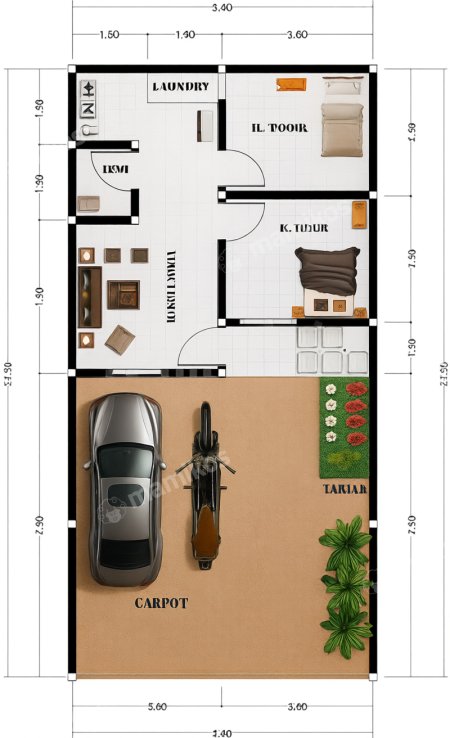 Rumah Sertifikat SHM 2 Kamar Tidur 1 Kamar Mandi Sleman Yogyakarta - Photo 2