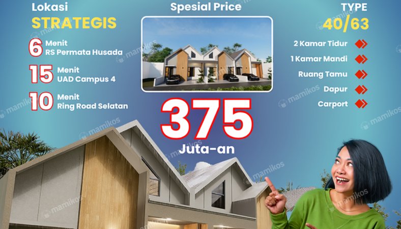 Rumah 2KT 1KM Sleman Yogyakarta