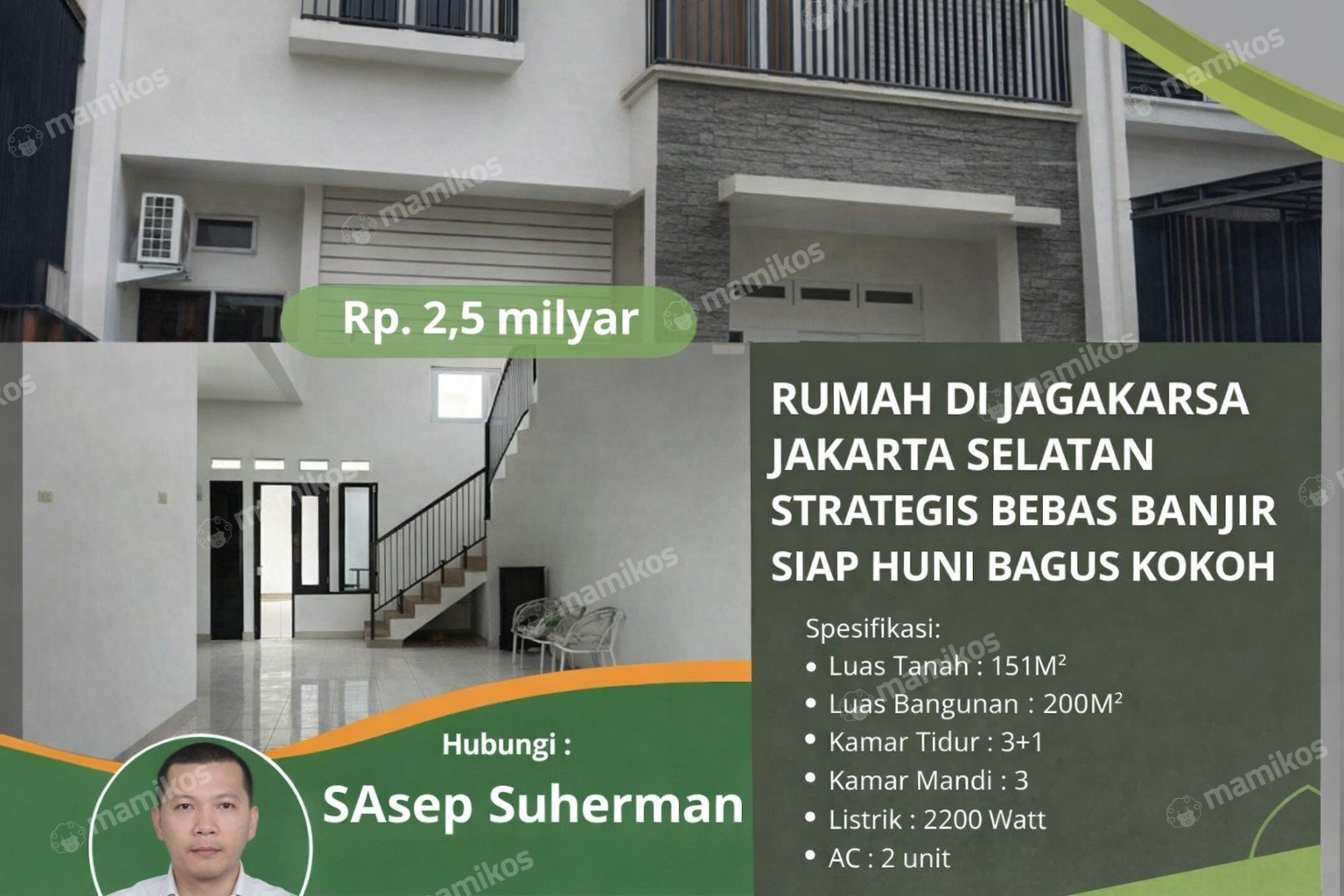 Rumah Sertifikat SHM 4 Kamar Tidur 3 Kamar Mandi Jagakarsa Jakarta Selatan