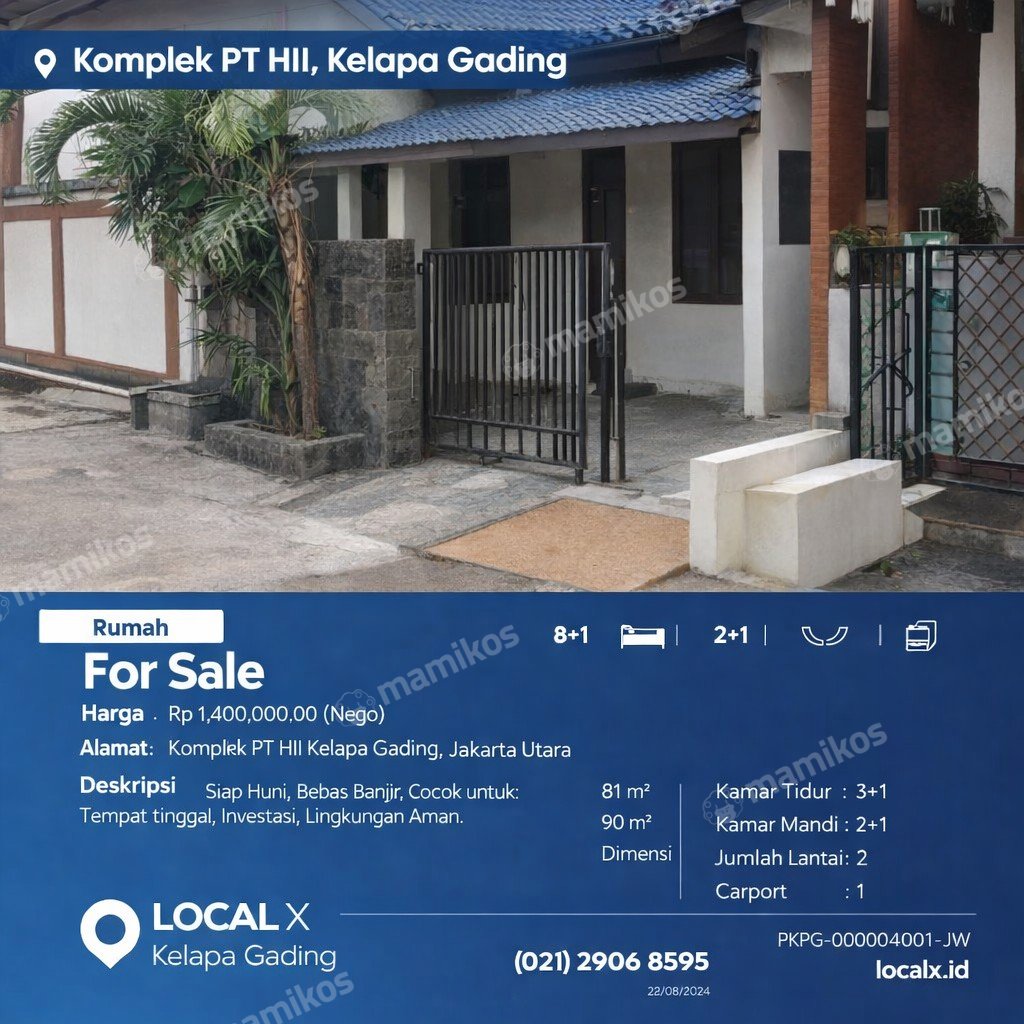 Rumah Sertifikat SHM 8 Kamar Tidur 2 Kamar Mandi Kelapa Gading Jakarta Utara - Photo 2