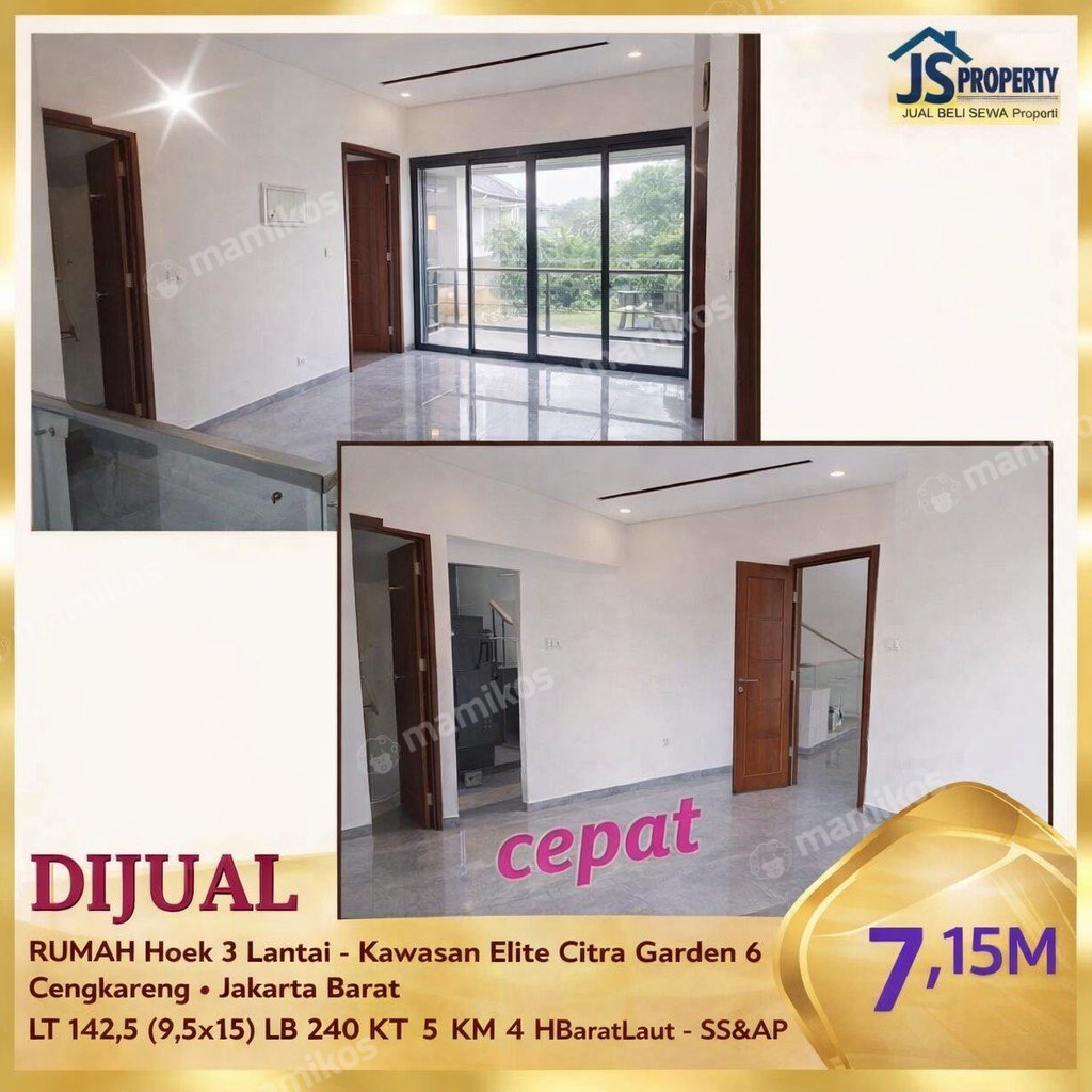 Rumah Sertifikat SHM 4 Kamar Tidur 3 Kamar Mandi Cengkareng Jakarta Barat - Photo 4