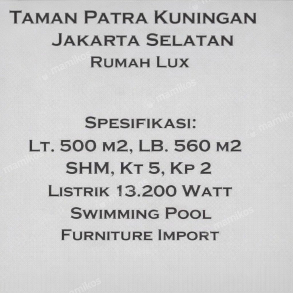 Rumah Sertifikat SHM 5 Kamar Tidur 4 Kamar Mandi patra kuningan Jakarta Selatan - Photo 4