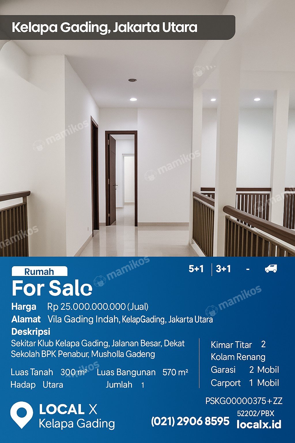 Rumah Sertifikat SHM 5 Kamar Tidur 3 Kamar Mandi Kelapa Gading Jakarta Utara - Photo 2