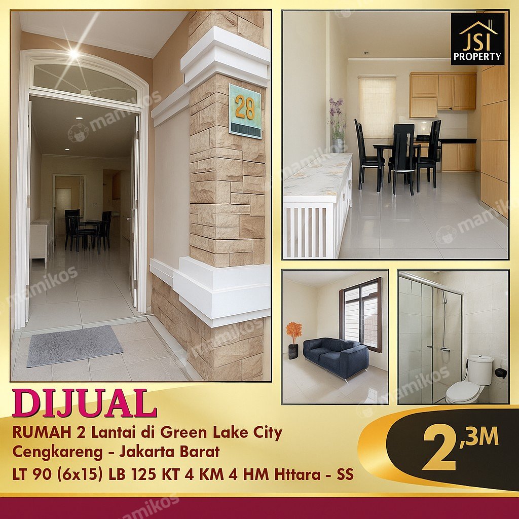 Rumah Sertifikat SHM 3 Kamar Tidur 3 Kamar Mandi Green Lake City Jakarta Barat - Photo 2