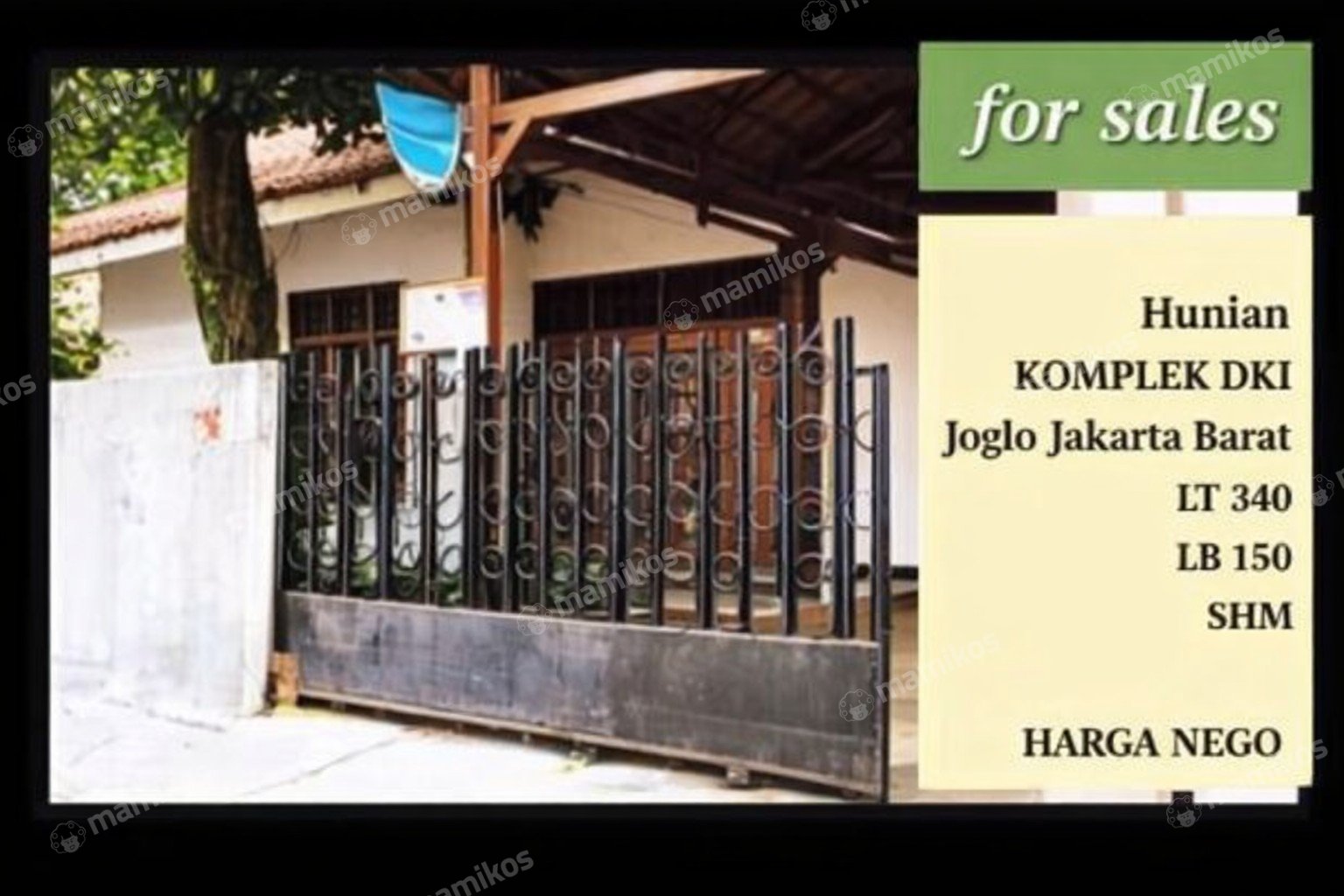 Rumah Sertifikat SHM 3 Kamar Tidur 2 Kamar Mandi Joglo Jakarta Barat