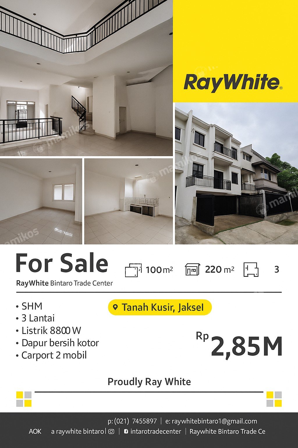 Rumah Sertifikat SHM 3 Kamar Tidur 3 Kamar Mandi Tanah Kusir Jakarta Selatan - Photo 2