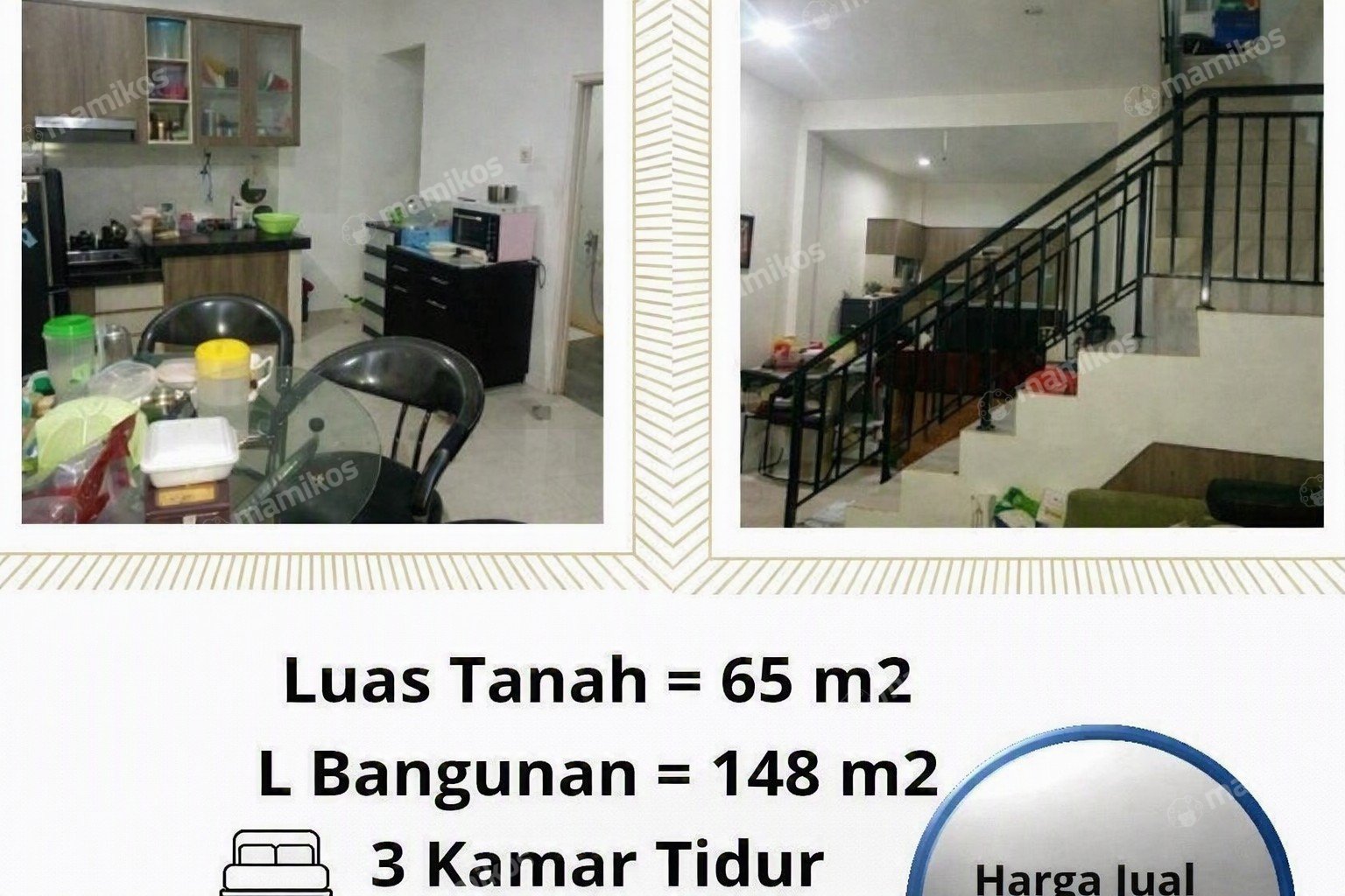 Rumah Sertifikat SHM 3 Kamar Tidur 4 Kamar Mandi Sunter Jakarta Utara