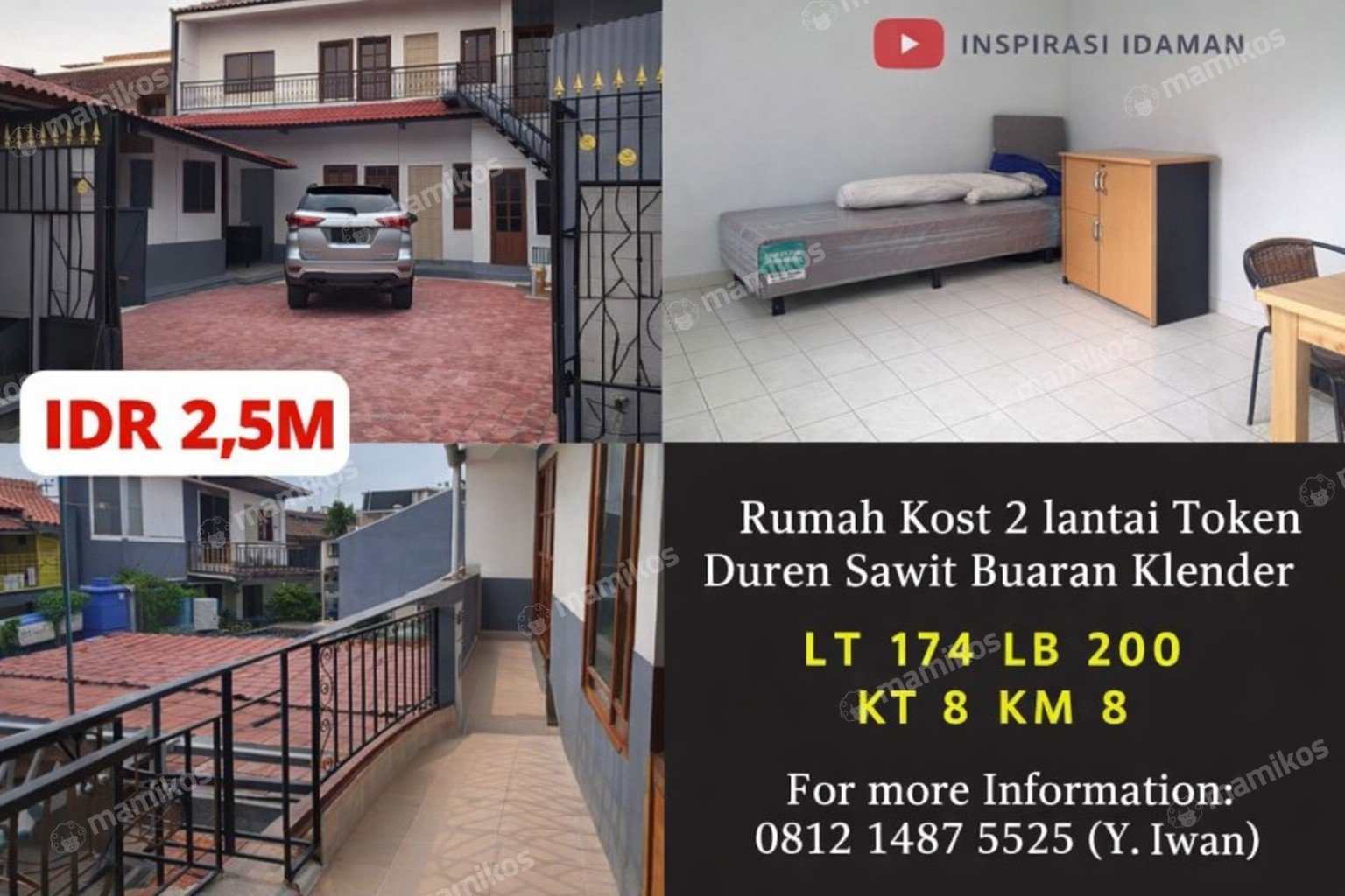 Rumah Sertifikat SHM 8 Kamar Tidur 8 Kamar Mandi Duren Sawit Jakarta Timur