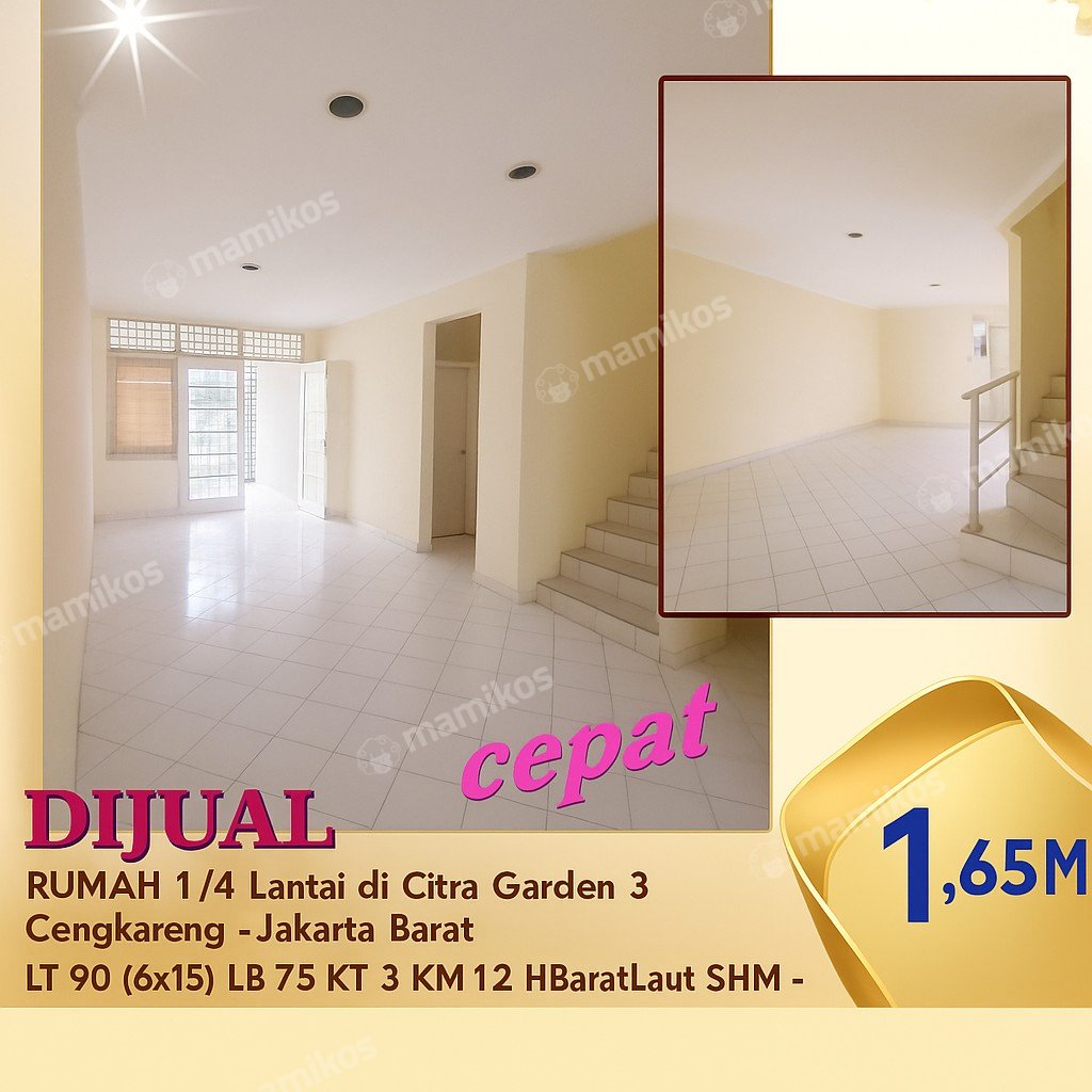 Rumah Sertifikat SHM 3 Kamar Tidur 2 Kamar Mandi Citra Garden Jakarta Barat - Photo 3