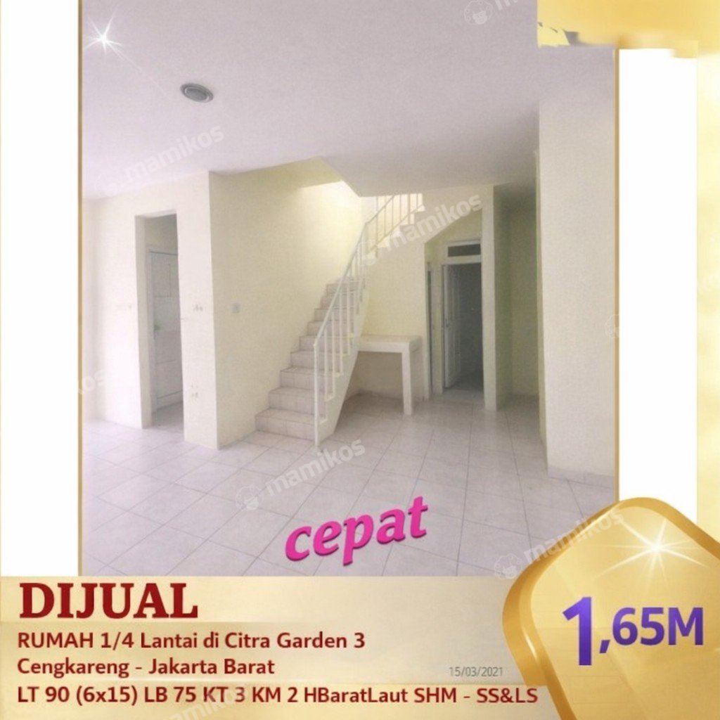Rumah Sertifikat SHM 3 Kamar Tidur 2 Kamar Mandi Citra Garden Jakarta Barat - Photo 4