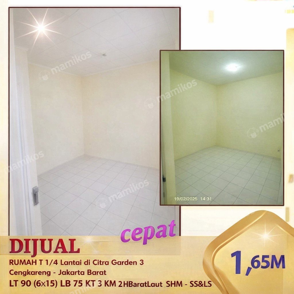 Rumah Sertifikat SHM 3 Kamar Tidur 2 Kamar Mandi Citra Garden Jakarta Barat - Photo 5