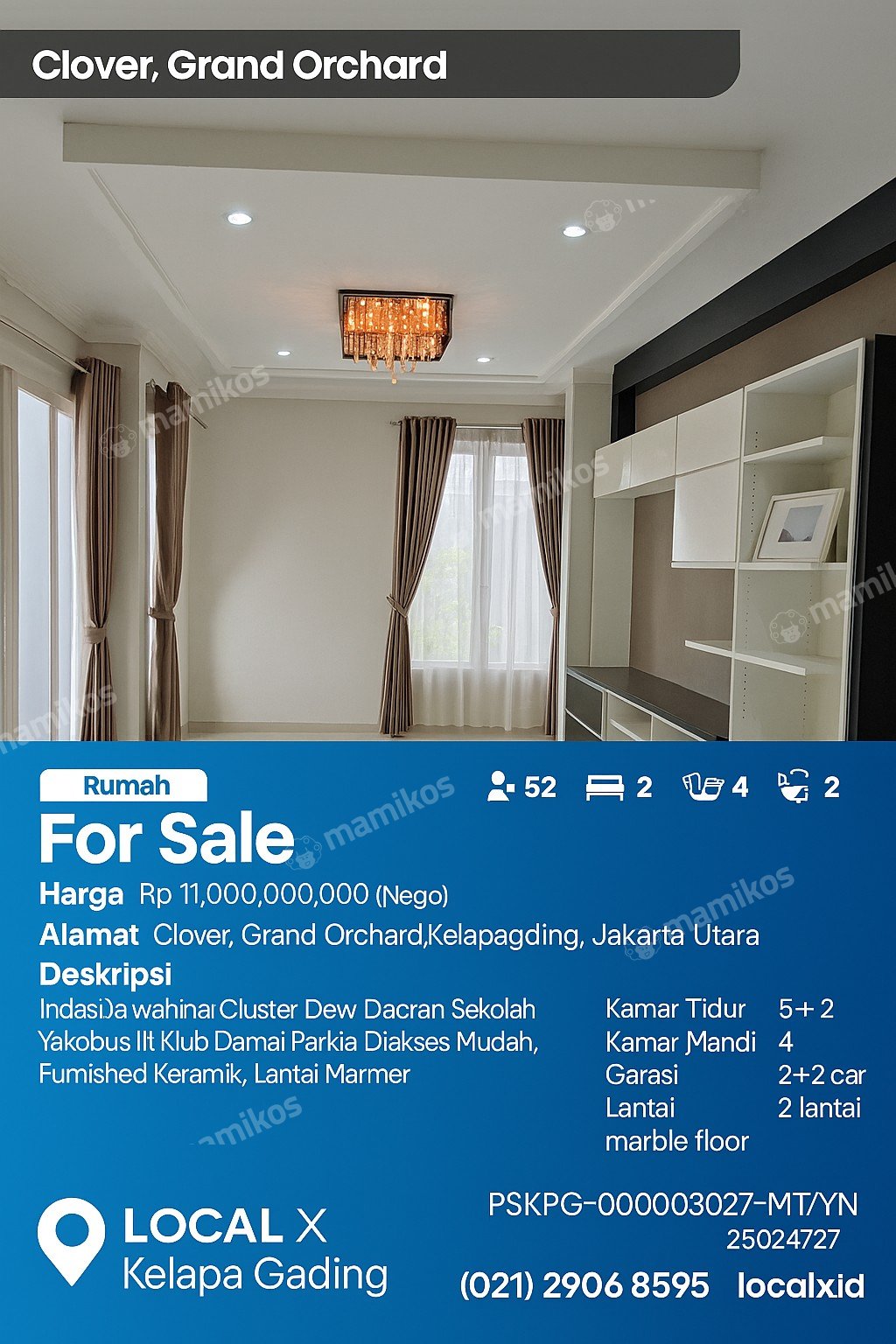 Rumah Sertifikat SHM 5 Kamar Tidur 4 Kamar Mandi Kelapa Gading Jakarta Utara - Photo 2