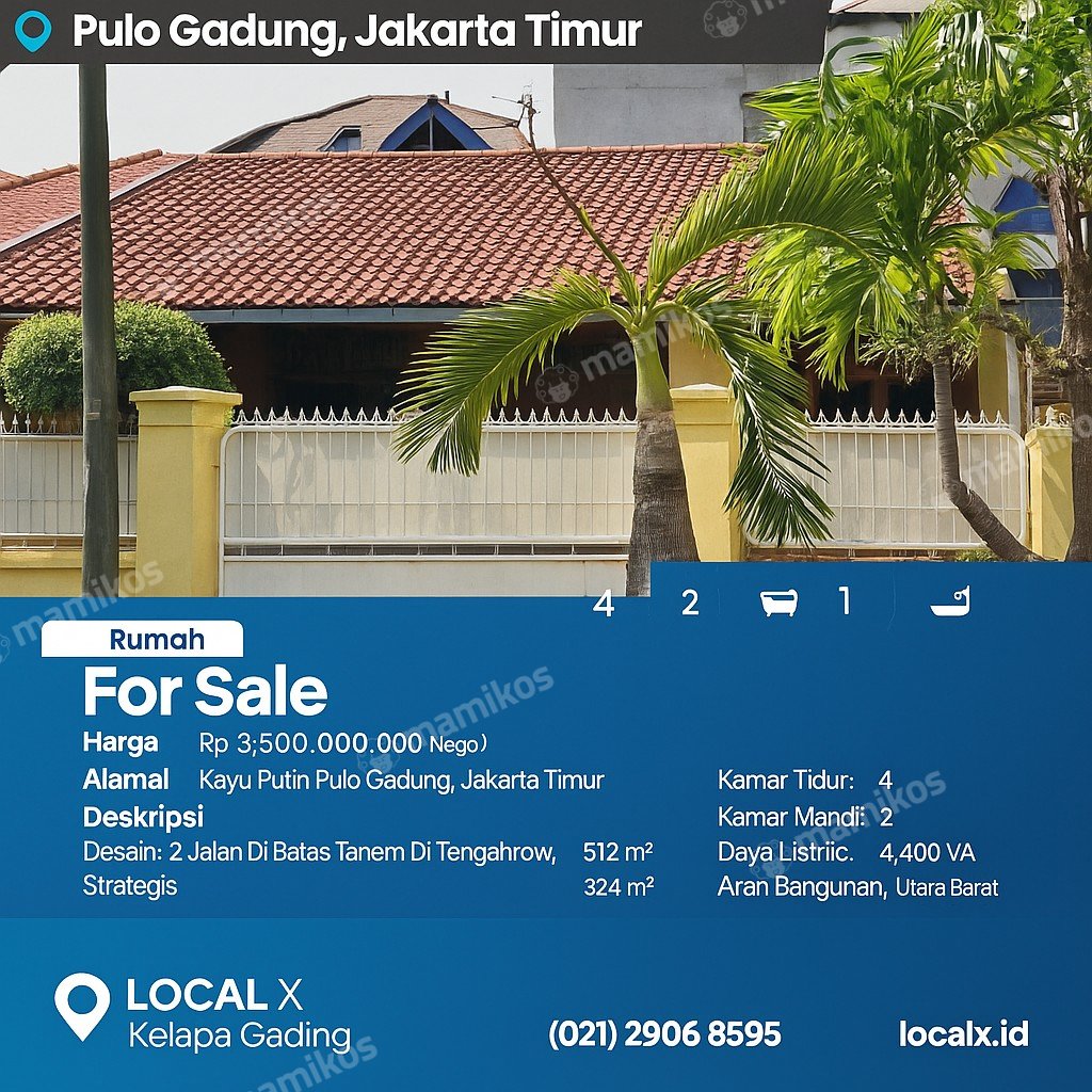 Rumah Sertifikat SHM 4 Kamar Tidur 2 Kamar Mandi Pulo Gadung Jakarta Timur - Photo 3