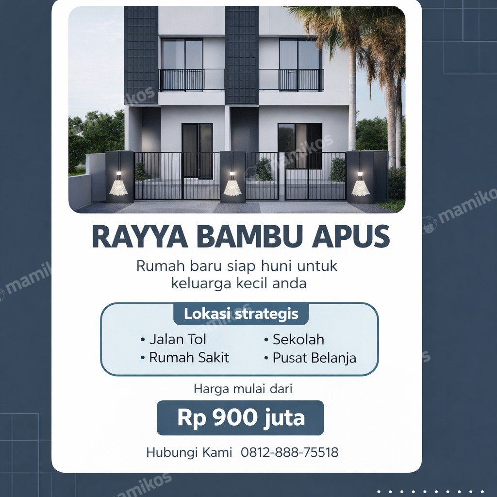Rumah Sertifikat SHM 3 Kamar Tidur 2 Kamar Mandi Bambu Apus Jakarta Timur - Photo 2