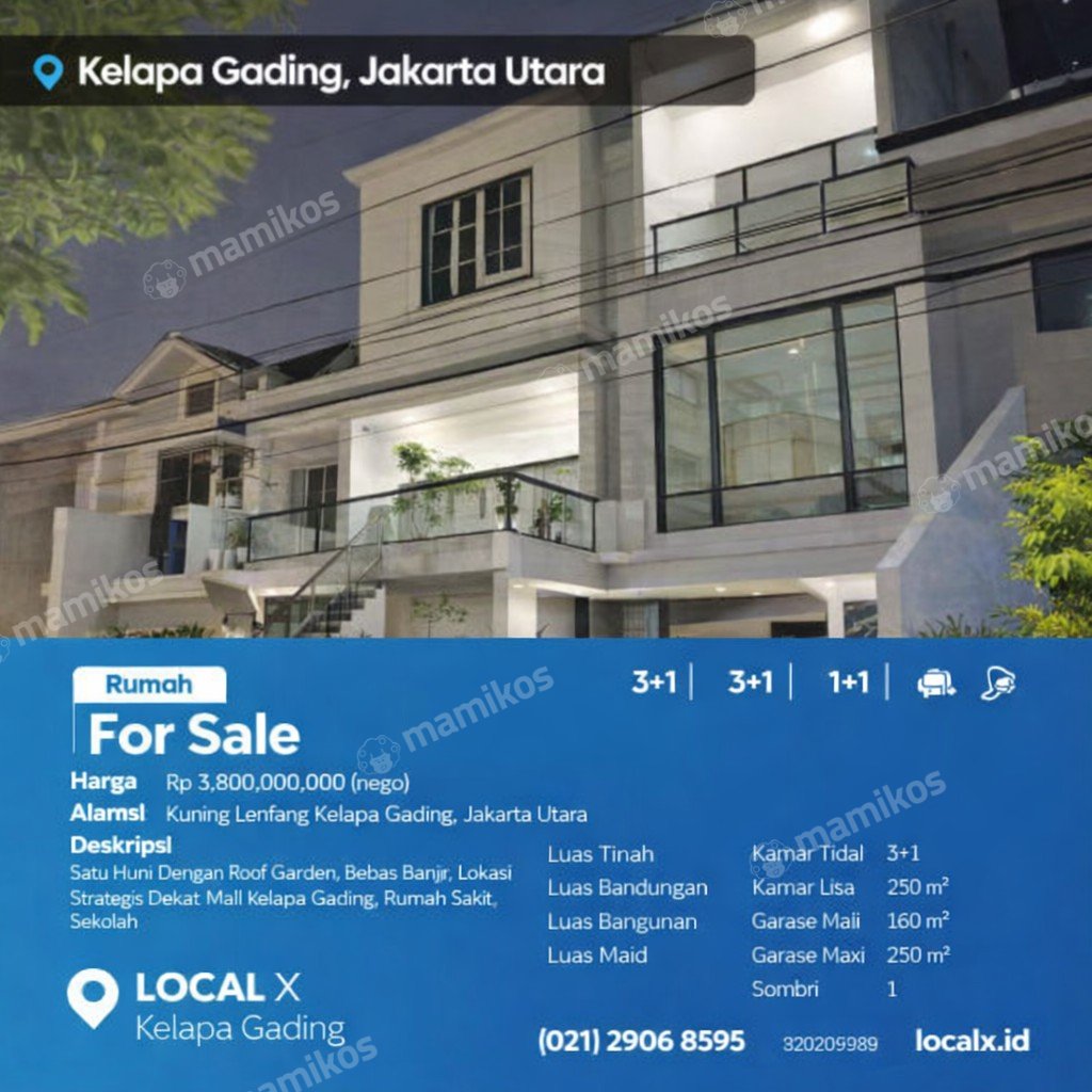 Rumah Sertifikat SHM 3 Kamar Tidur 3 Kamar Mandi Kelapa Gading Jakarta Utara - Photo 2