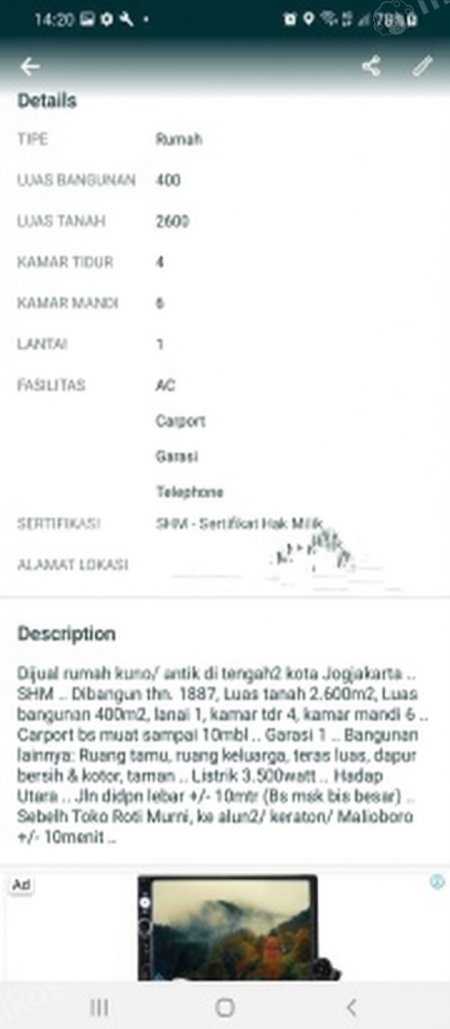 Rumah Sertifikat SHM 1 Lantai Gondomanan Yogyakarta - Photo 2