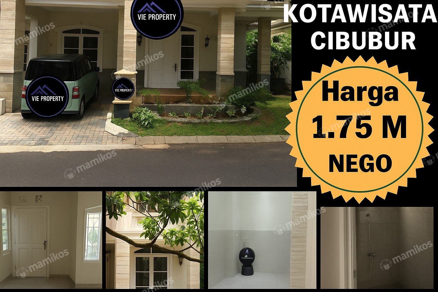 Rumah Sertifikat SHM 4 Kamar Tidur 3 Kamar Mandi Kota Wisata Jakarta Timur