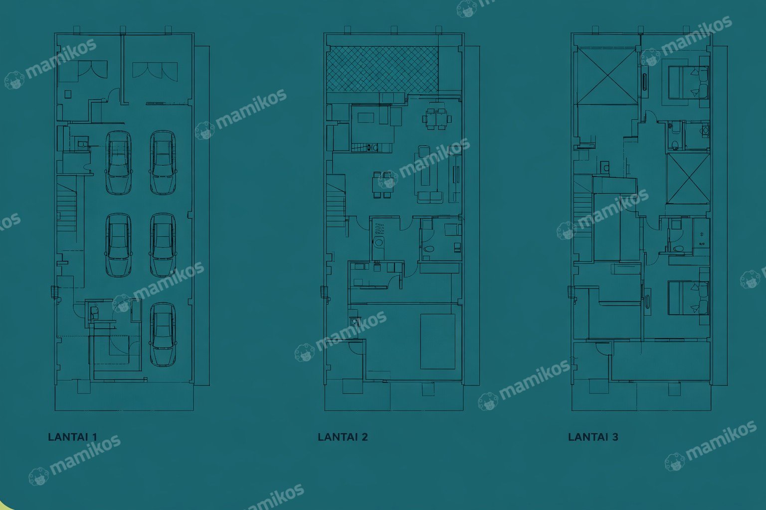 Rumah 6 Kamar Tidur 7 Kamar Mandi 3 Lantai Kalideres Jakarta Barat - Photo 2