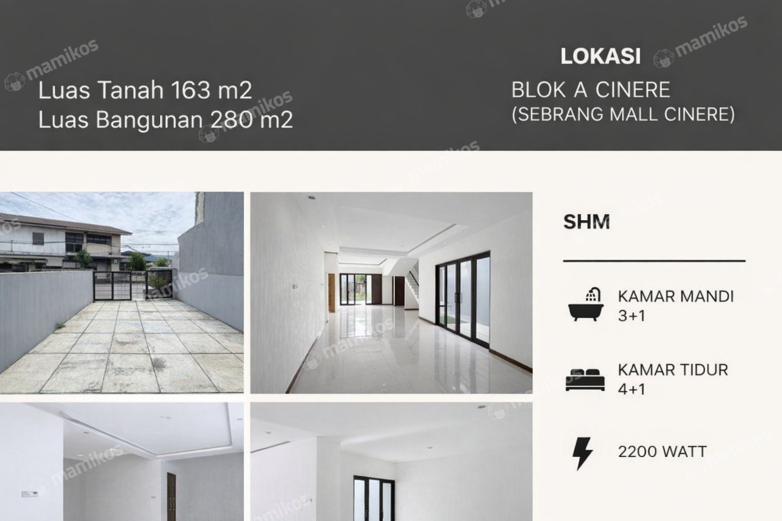 Rumah Sertifikat SHM 5 Kamar Tidur 4 Kamar Mandi Cinere Jakarta Selatan