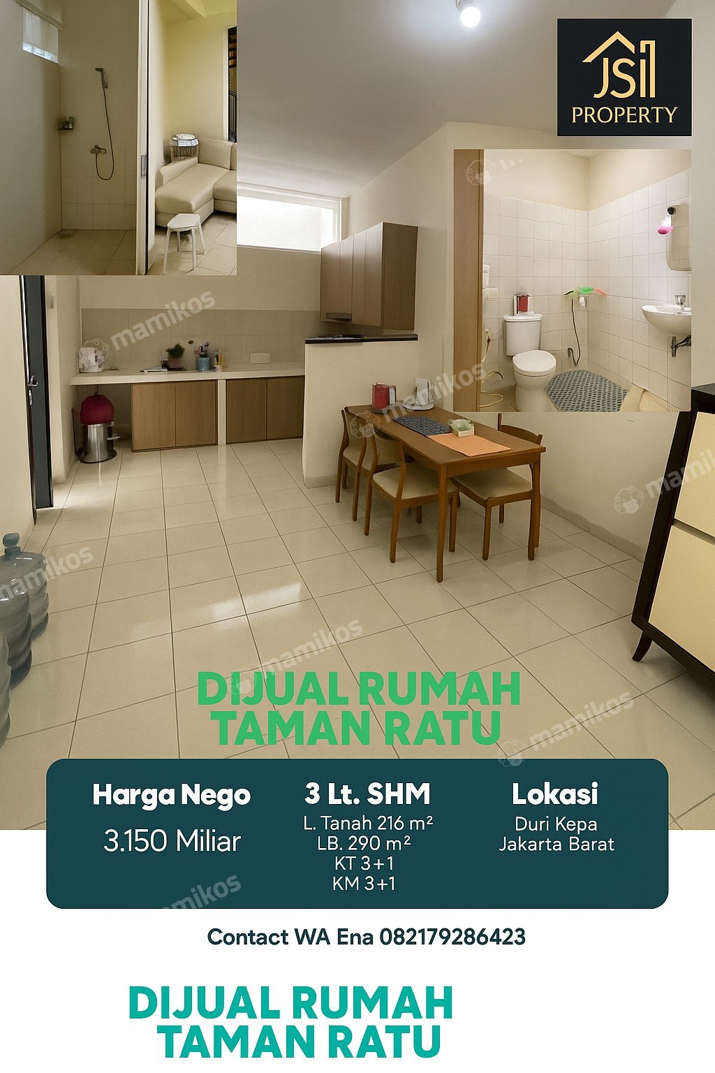 Rumah Sertifikat SHM 5 Kamar Tidur 3 Kamar Mandi Kebon Jeruk Jakarta Barat - Photo 2