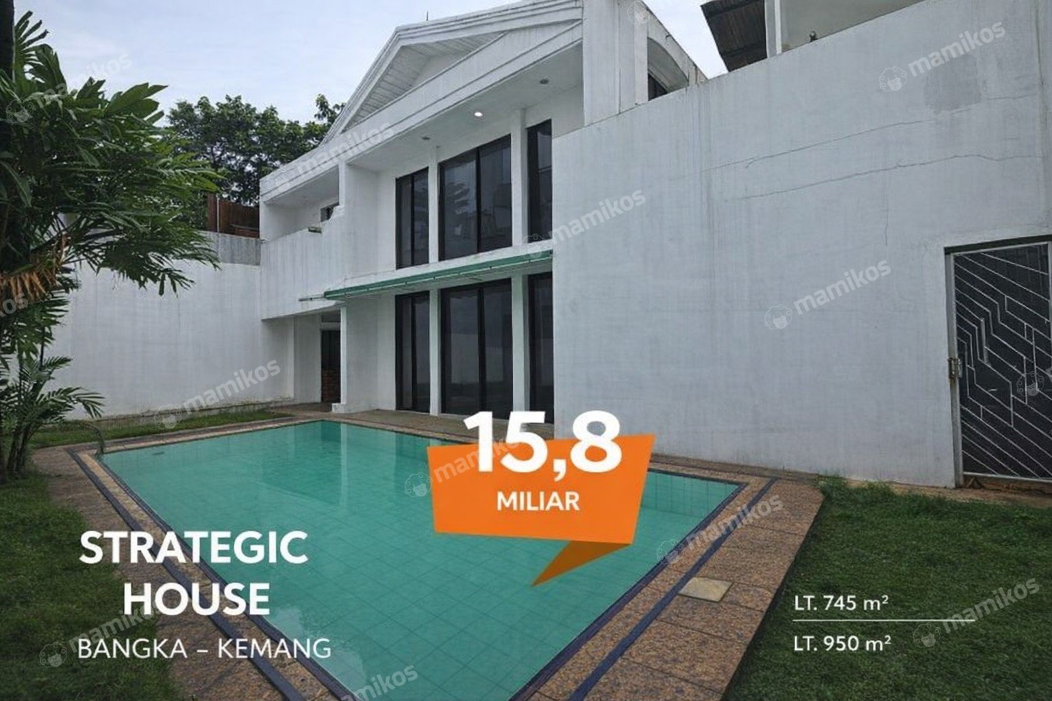 Rumah Sertifikat SHM 4 Kamar Tidur 5 Kamar Mandi Bangka Jakarta Selatan