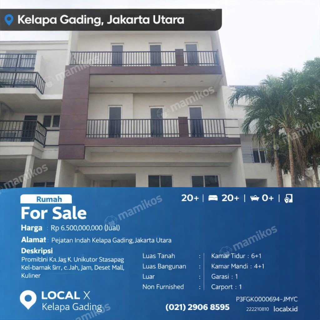 Rumah Sertifikat SHM 20 Kamar Tidur 20 Kamar Mandi Kelapa Gading Jakarta Utara - Photo 2
