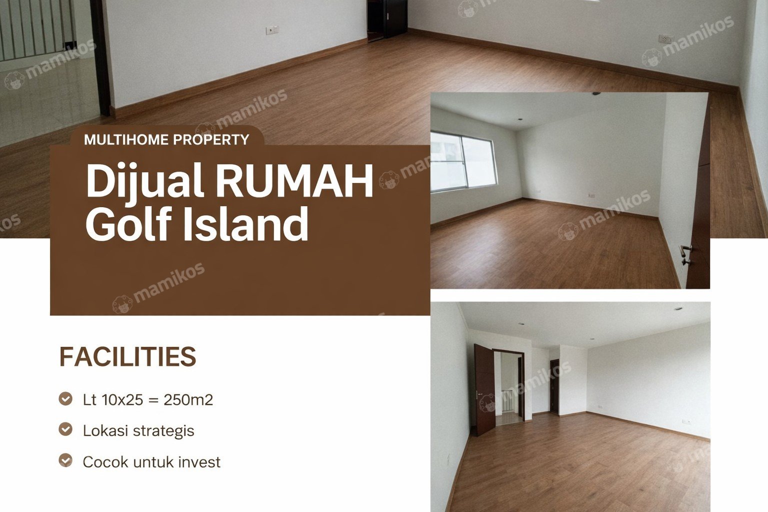 Rumah Sertifikat HGB 3 Kamar Tidur 3 Kamar Mandi Golf Island Jakarta Utara