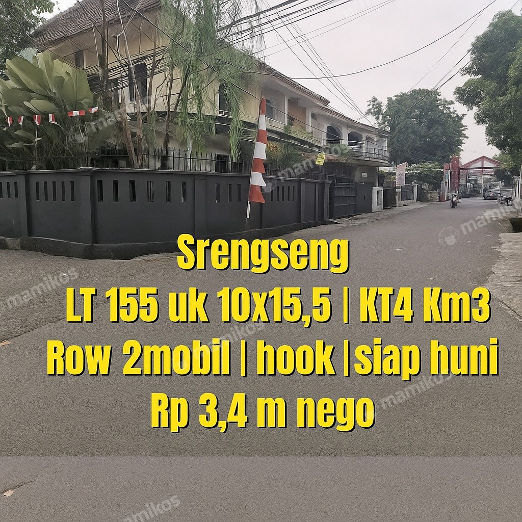 Rumah Sertifikat SHM 4 Kamar Tidur 3 Kamar Mandi Srengseng Jakarta Barat