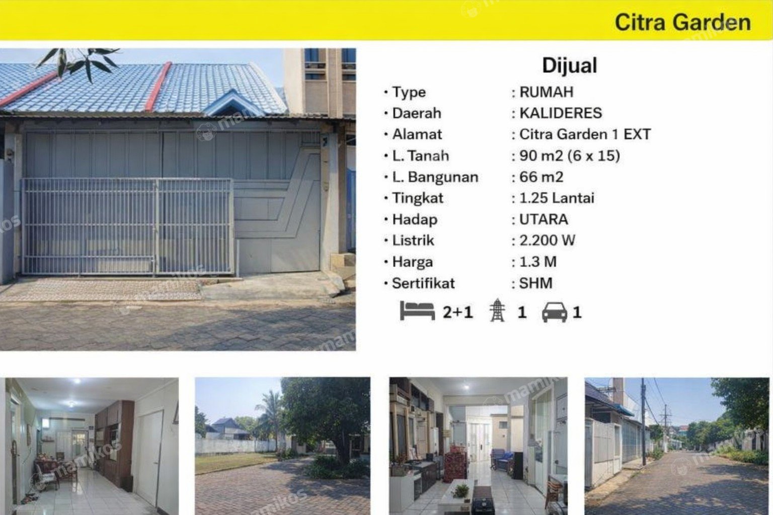 Rumah Sertifikat SHM 2 Kamar Tidur 1 Kamar Mandi Citra Garden Jakarta Barat