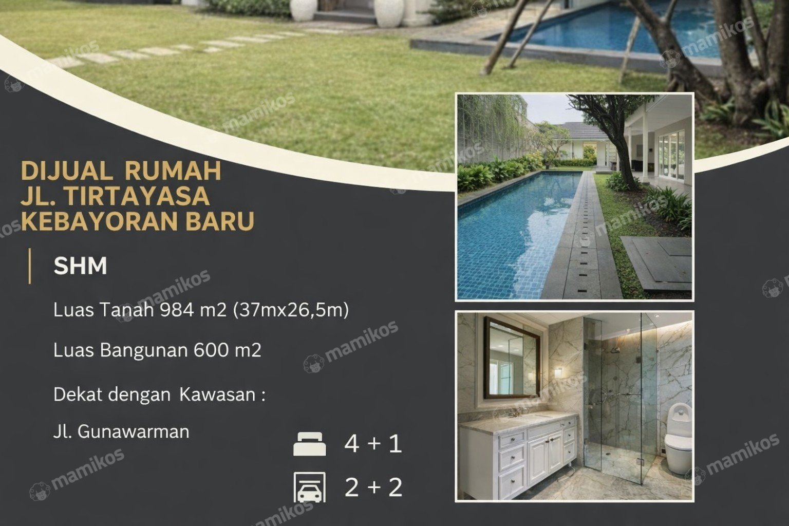 Rumah Sertifikat SHM 5 Kamar Tidur 4 Kamar Mandi Kebayoran Baru Jakarta Selatan