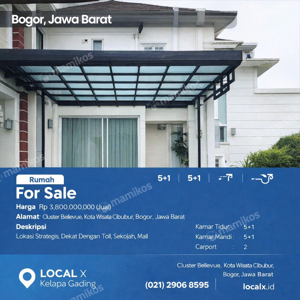 Rumah Sertifikat SHM 5 Kamar Tidur 5 Kamar Mandi Kota Wisata Jakarta Timur - Photo 2