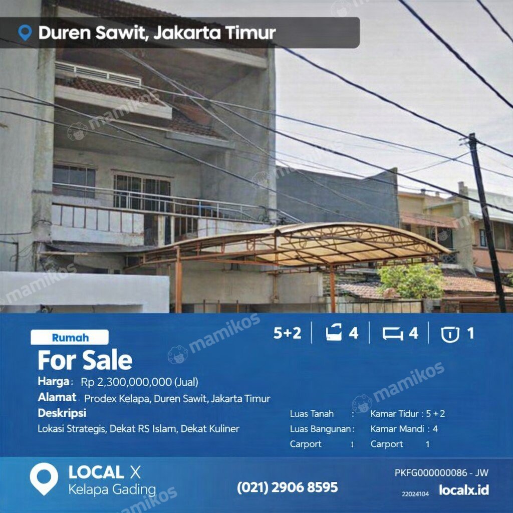 Rumah Sertifikat SHM 5 Kamar Tidur 4 Kamar Mandi Pondok Kelapa Jakarta Timur - Photo 2