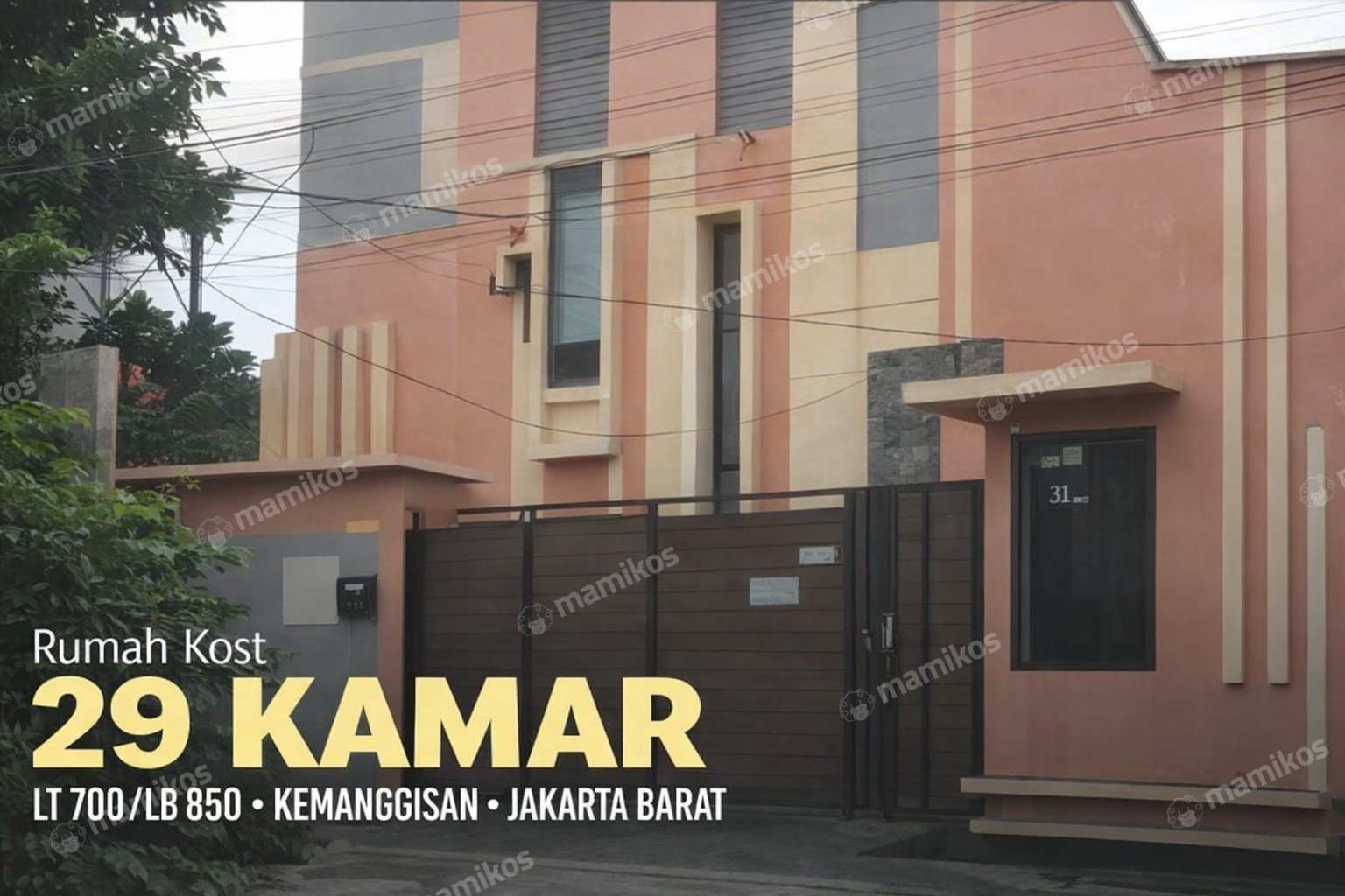 Rumah Sertifikat SHM 29 Kamar Tidur 29 Kamar Mandi Kemanggisan Jakarta Barat