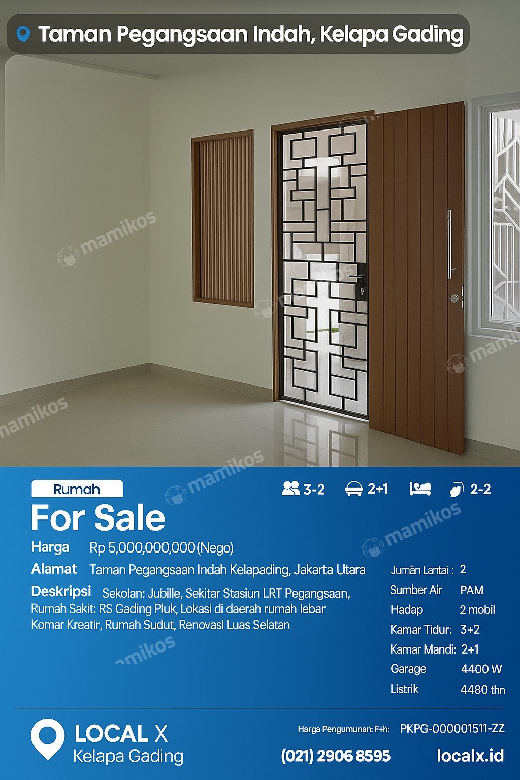 Rumah Sertifikat SHM 3 Kamar Tidur 2 Kamar Mandi Kelapa Gading Jakarta Utara - Photo 2