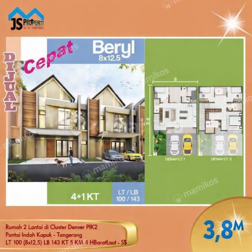 Rumah 4 Kamar Tidur 3 Kamar Mandi 2 Lantai Pantai Indah Kapuk 2 Jakarta Utara - Photo 2