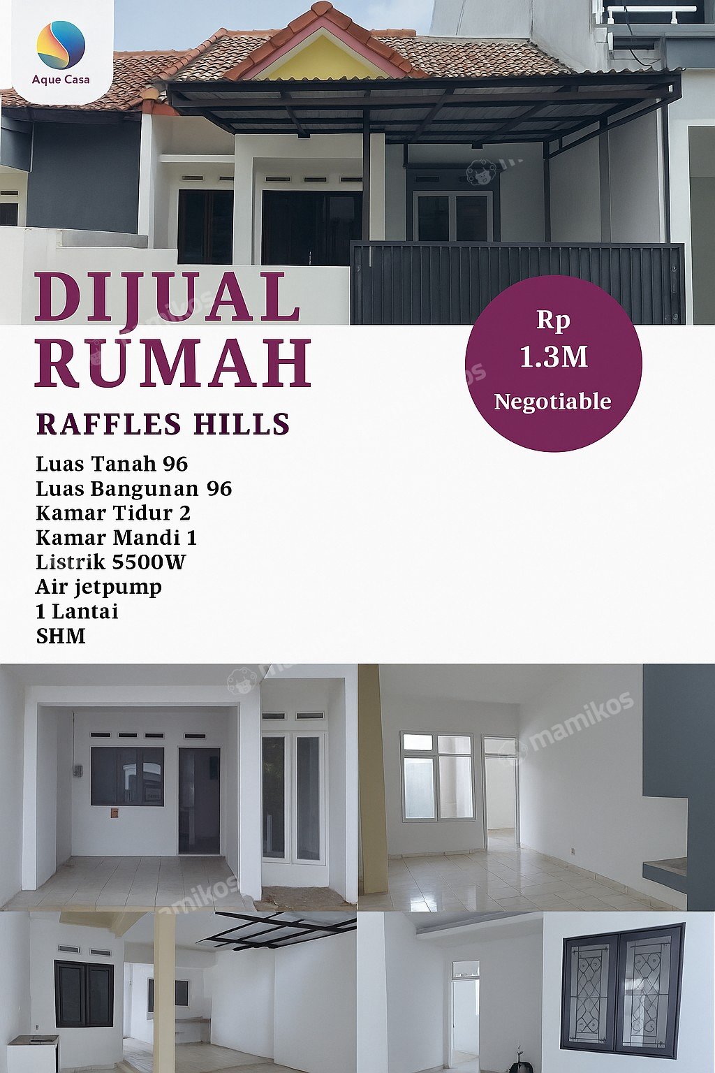 Rumah Sertifikat SHM 2 Kamar Tidur 1 Kamar Mandi Raffles Hills Jakarta Timur - Photo 2