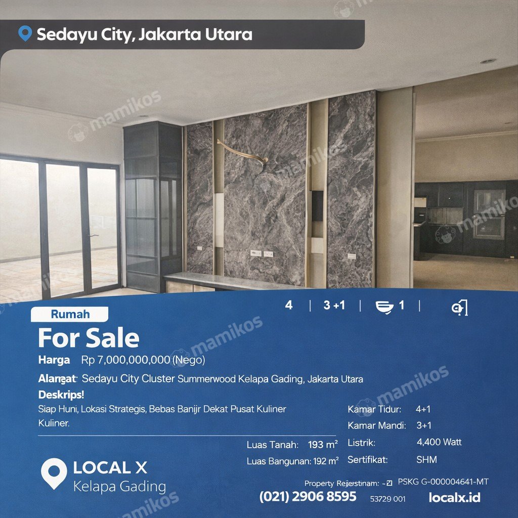 Rumah Sertifikat PPJB 4 Kamar Tidur 3 Kamar Mandi Kelapa Gading Jakarta Utara - Photo 2