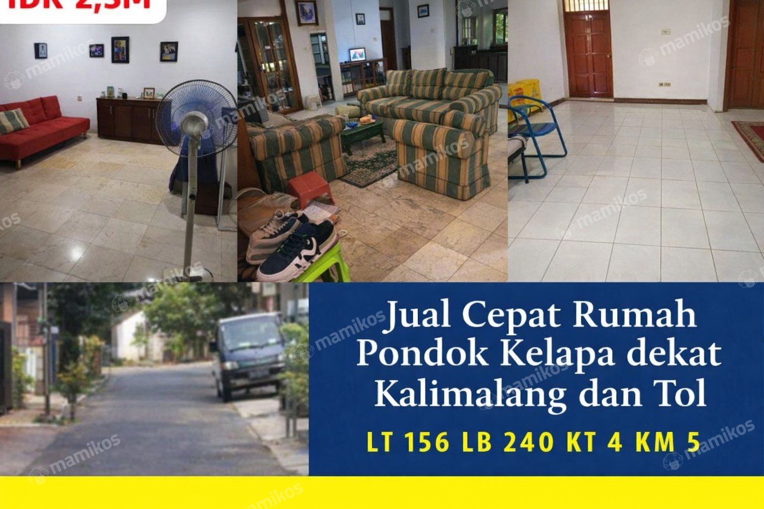 Rumah Sertifikat SHM 4 Kamar Tidur 5 Kamar Mandi Pondok Kelapa Jakarta Timur