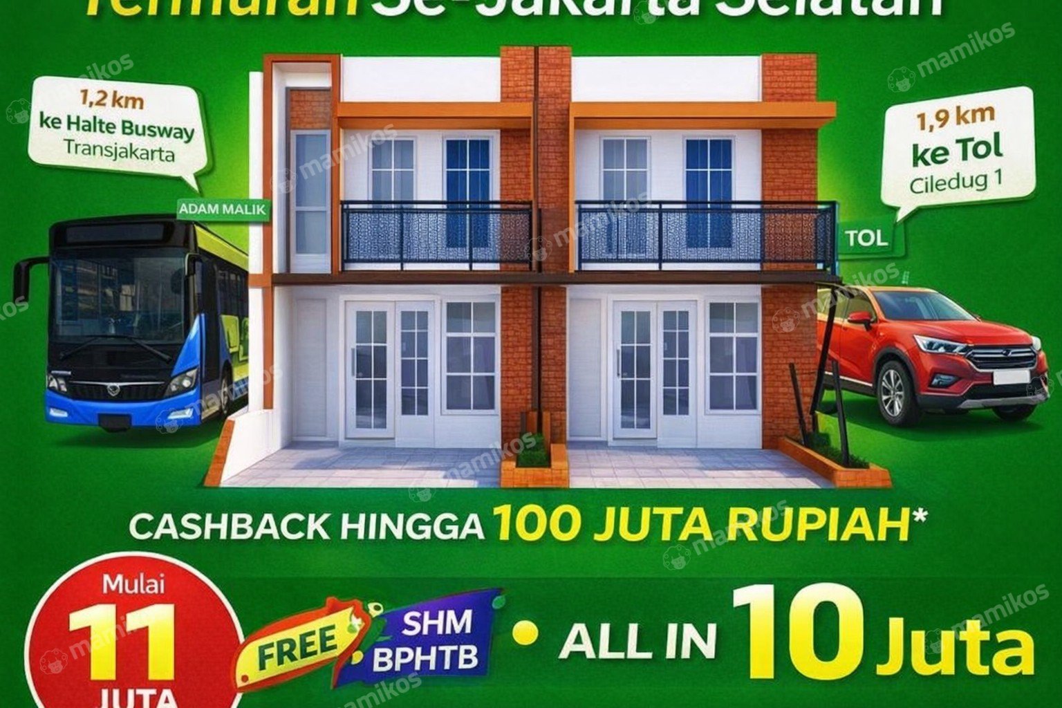 Rumah Baru Sertifikat SHM 3 Kamar Tidur Pesanggrahan Jakarta Selatan